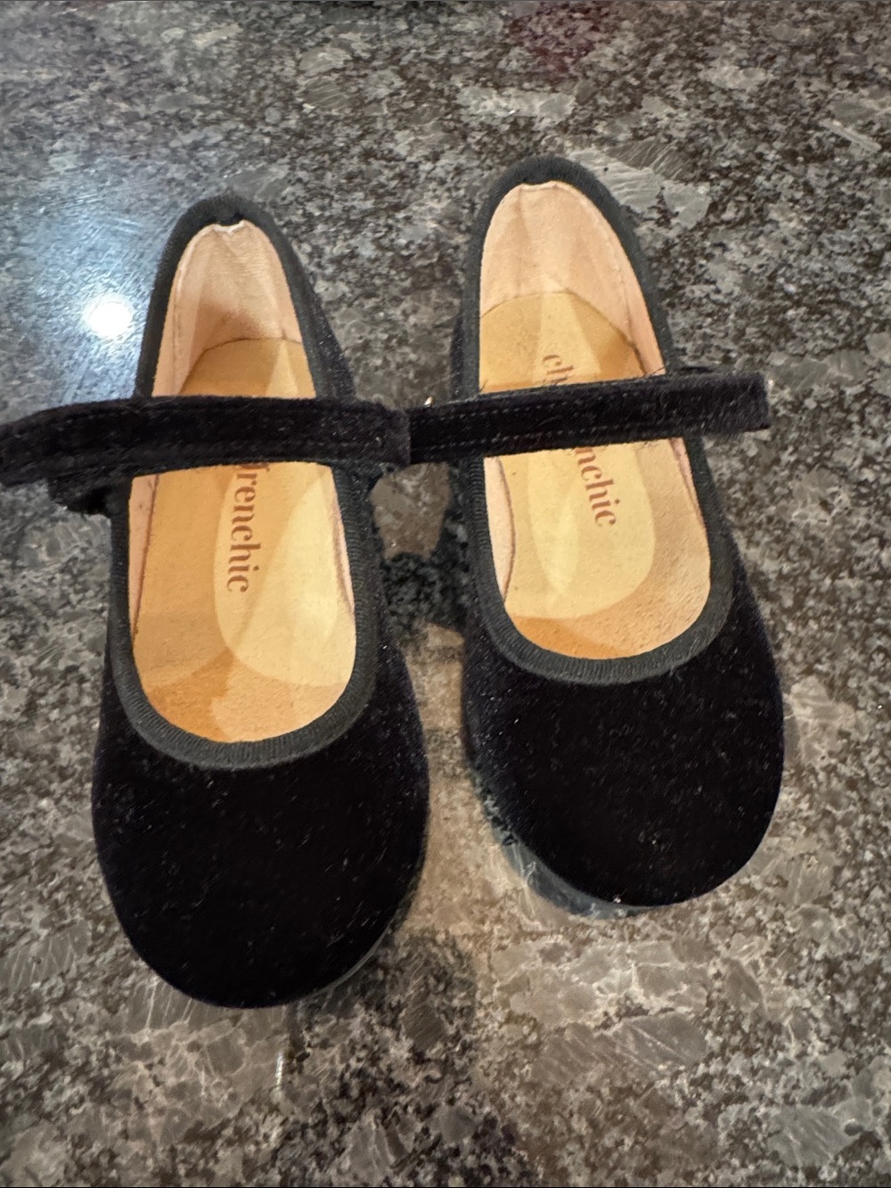 Childrenchic Black Velvet Mary Jane Girls' Dress Shoes